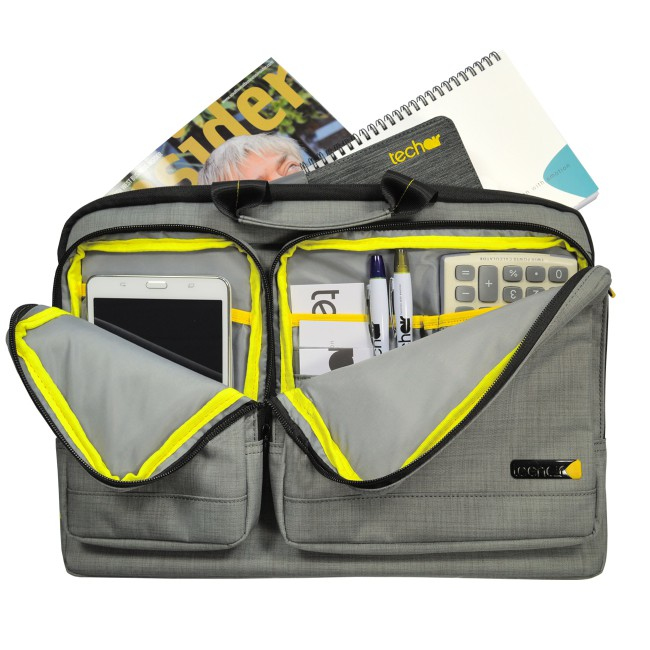 Maletín para portátil - Tech air EVO 15.6", Bolsillos magnéticos, Gris