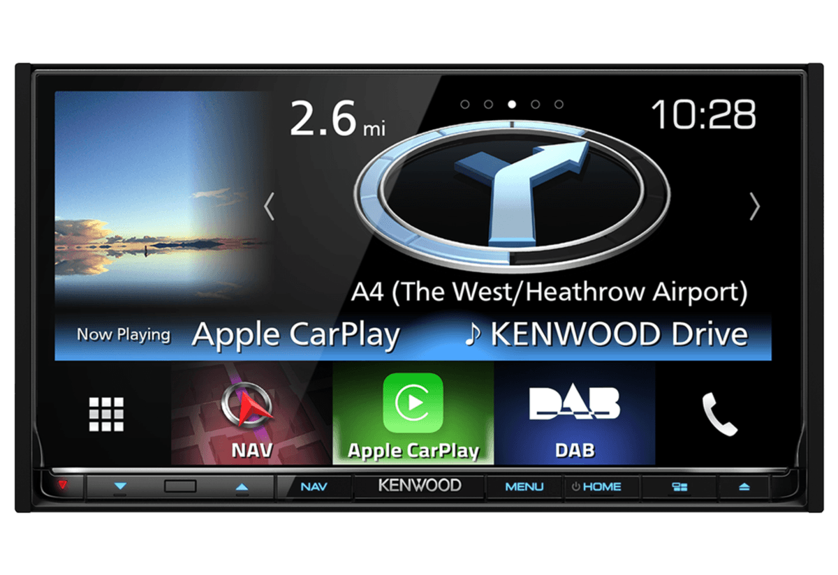 Autorradio + GPS - Kenwood DNX8160DABS, Pantalla 7", Bluetooth, USB, DVD, DAB