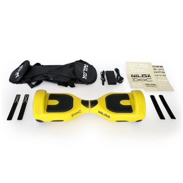 Hoverboard - Nilox Doc Hoverboard6.5 + Bolsa, Luces Leds, Amarillo