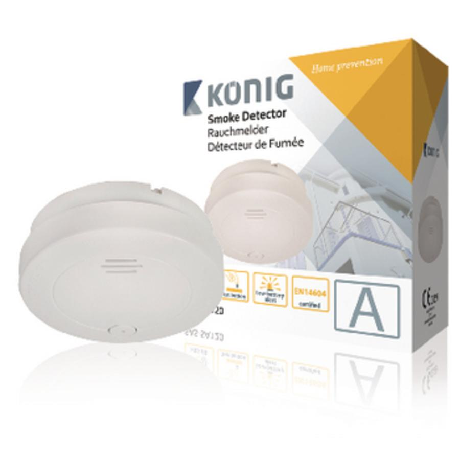 Konig Detector De Humo - KonigDetector De Humo Alimentado Por Batería Sas-Sa120, 85  Db, Blanco