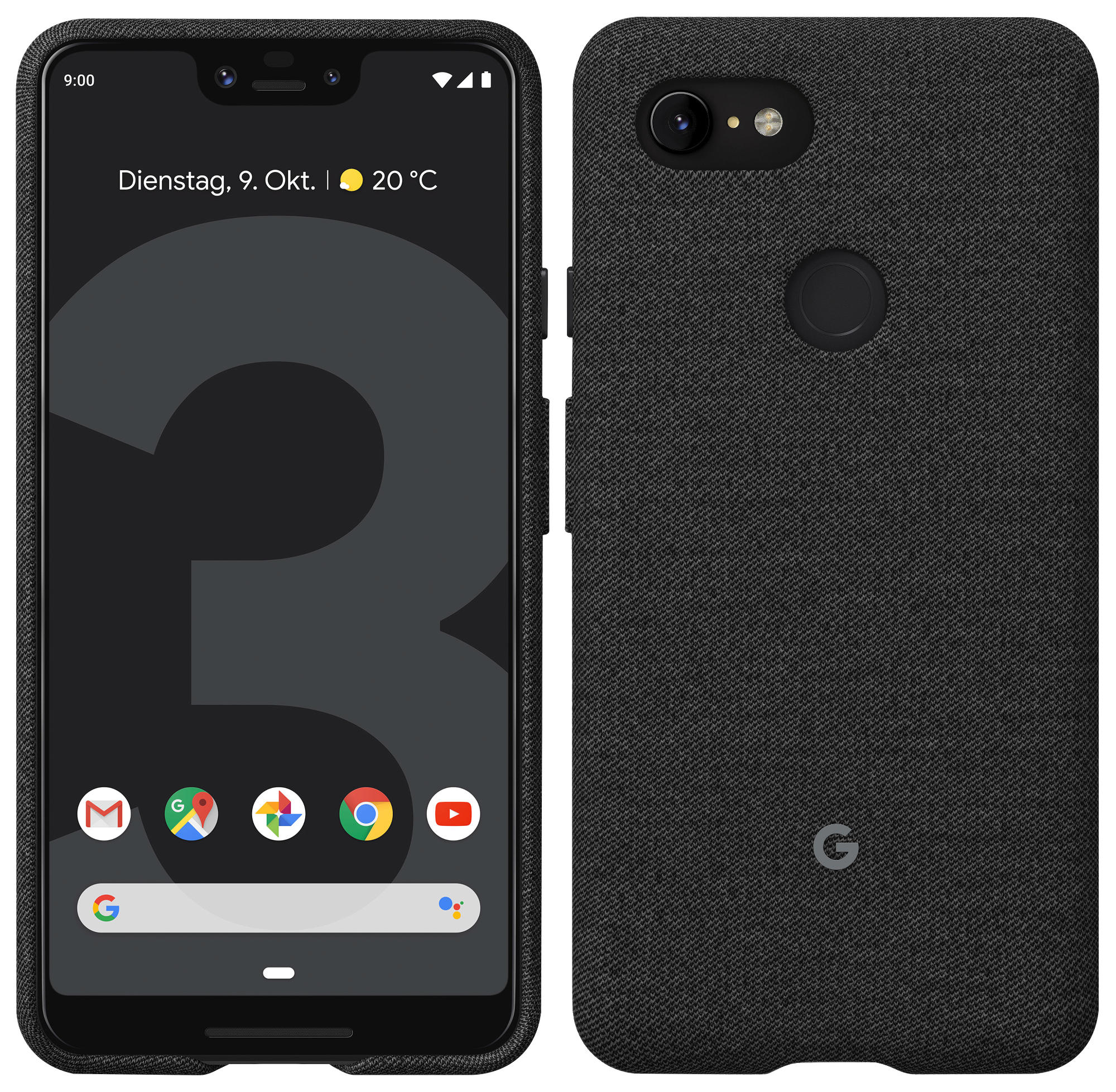 GOOGLE Fabric, Backcover, Google, Pixel 3XL, Carbon