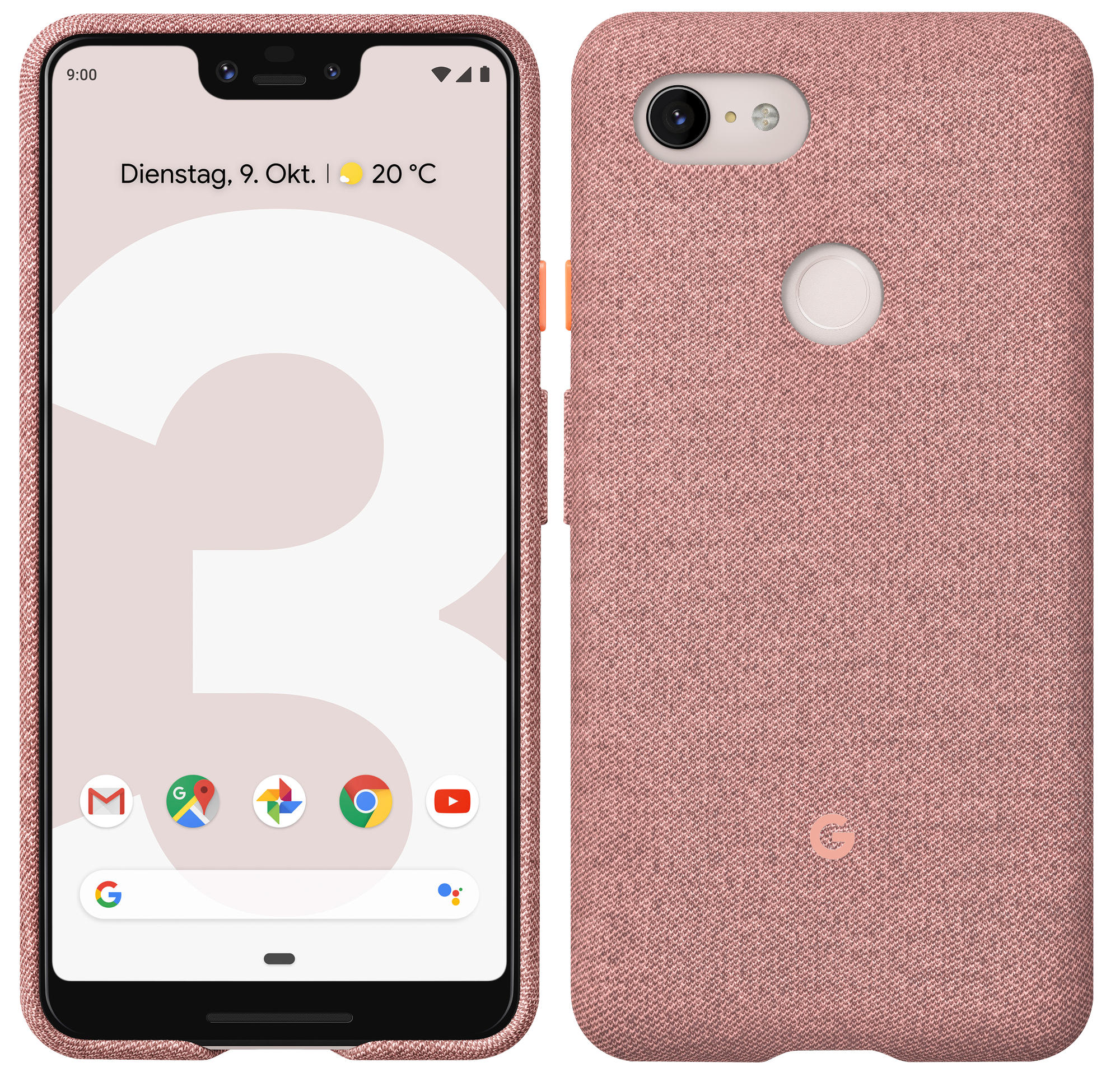 GOOGLE Fabric, Backcover, Google, Pixel 3XL, Pink Moon