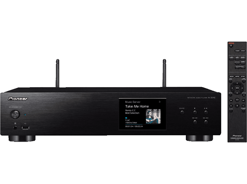 Amplificador Pioneer N30aeb hifiwifi dlna airplay negro network media player reproductor de cd red radio digital y por internet color