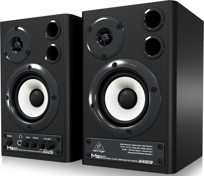 Altavoces estéreo - Behringer MS20, Potencia 20 W, 2 vías, Negro