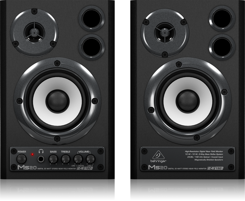 Altavoces estéreo - Behringer MS20, Potencia 20 W, 2 vías, Negro
