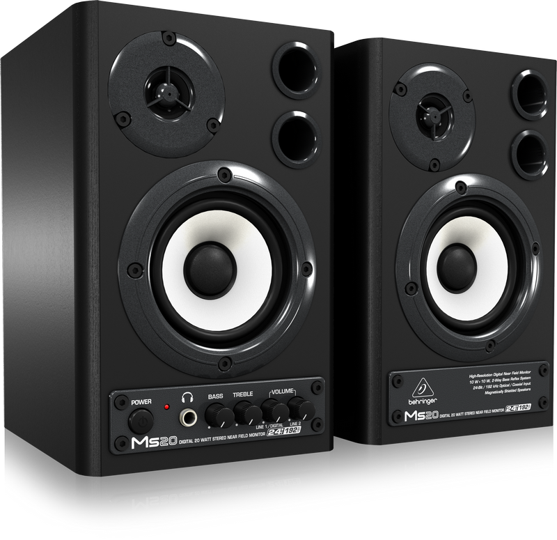 Altavoces estéreo - Behringer MS20, Potencia 20 W, 2 vías, Negro