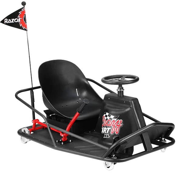 Razor Kart Eléctrico - Razor CrazyCart Xl, Capacidad 109 Kg, 27 Km/H, Autonomía  40 Min.