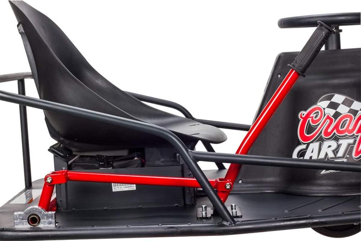 Razor Kart Eléctrico - Razor CrazyCart Xl, Capacidad 109 Kg, 27 Km/H, Autonomía  40 Min.