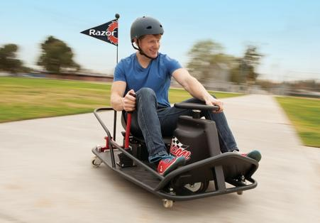 Razor Kart Eléctrico - Razor CrazyCart Xl, Capacidad 109 Kg, 27 Km/H, Autonomía  40 Min.