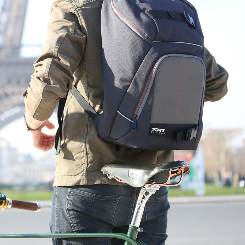 Port Designs GO LED Poliéster Marrón, Gris mochila