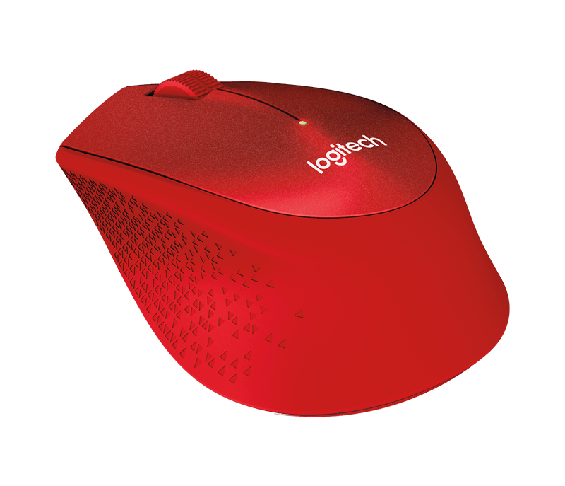 Ratón inalámbrico - Logitech M330 Silent Plus Óptico 1000DPI mano derecha Rojo
