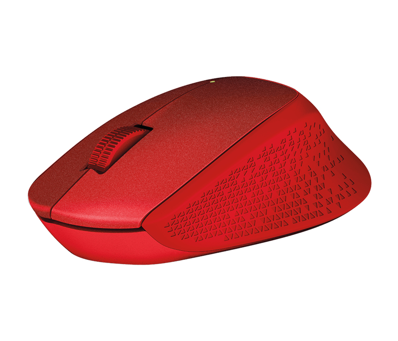 Ratón inalámbrico - Logitech M330 Silent Plus Óptico 1000DPI mano derecha Rojo