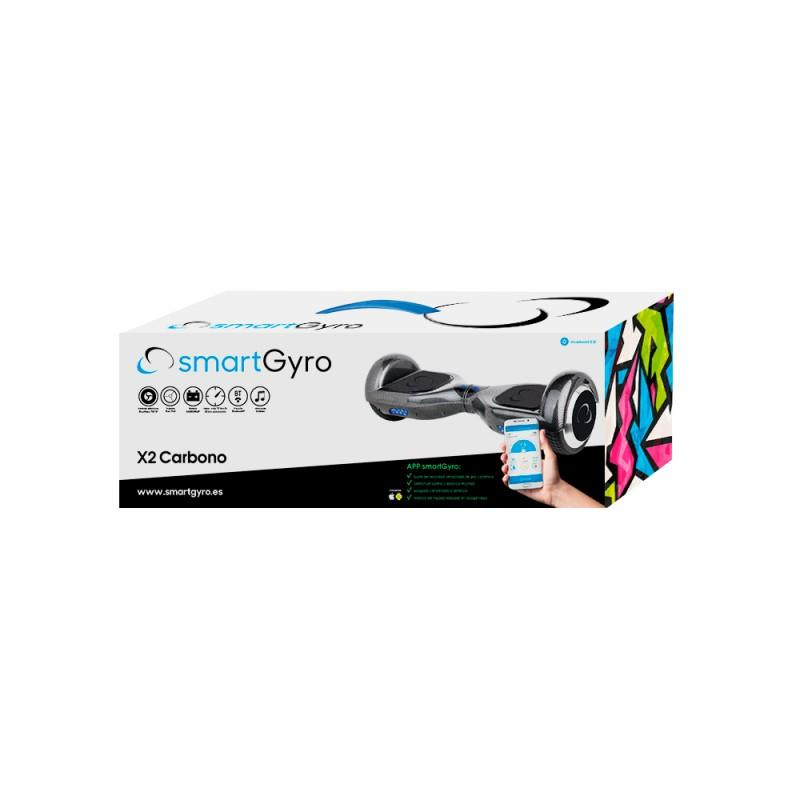 Hoverboard - Woxter SG27-028 SMARTGYRO X2, Altavoces estéreo, Bluetooth, Luces LEDS, Carbono