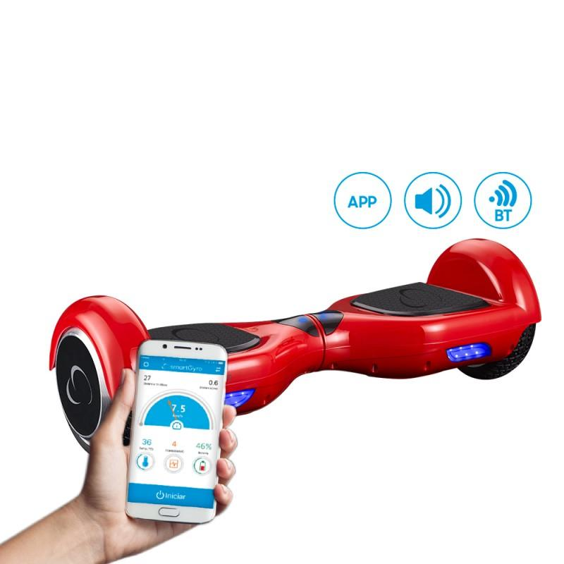 Hoverboard - Woxter SG27-026 SMARTGYRO X2, Altavoces estéreo, Bluetooth, Luces LEDS, Rojo