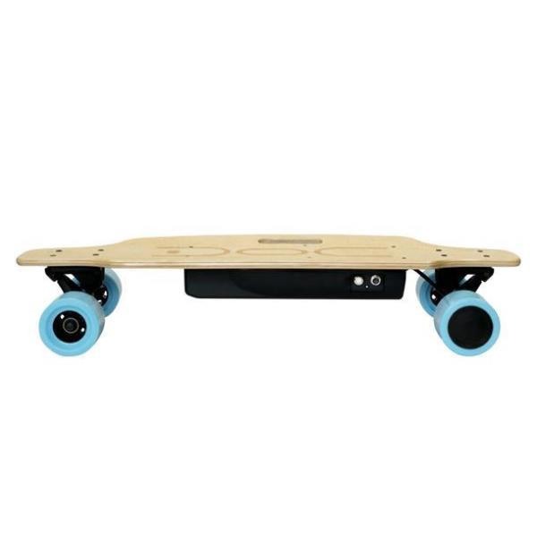 Monopatín eléctrico - Nilox Doc Skate Sky, Madera, 4400 mAh, 200W, Ruedas azules