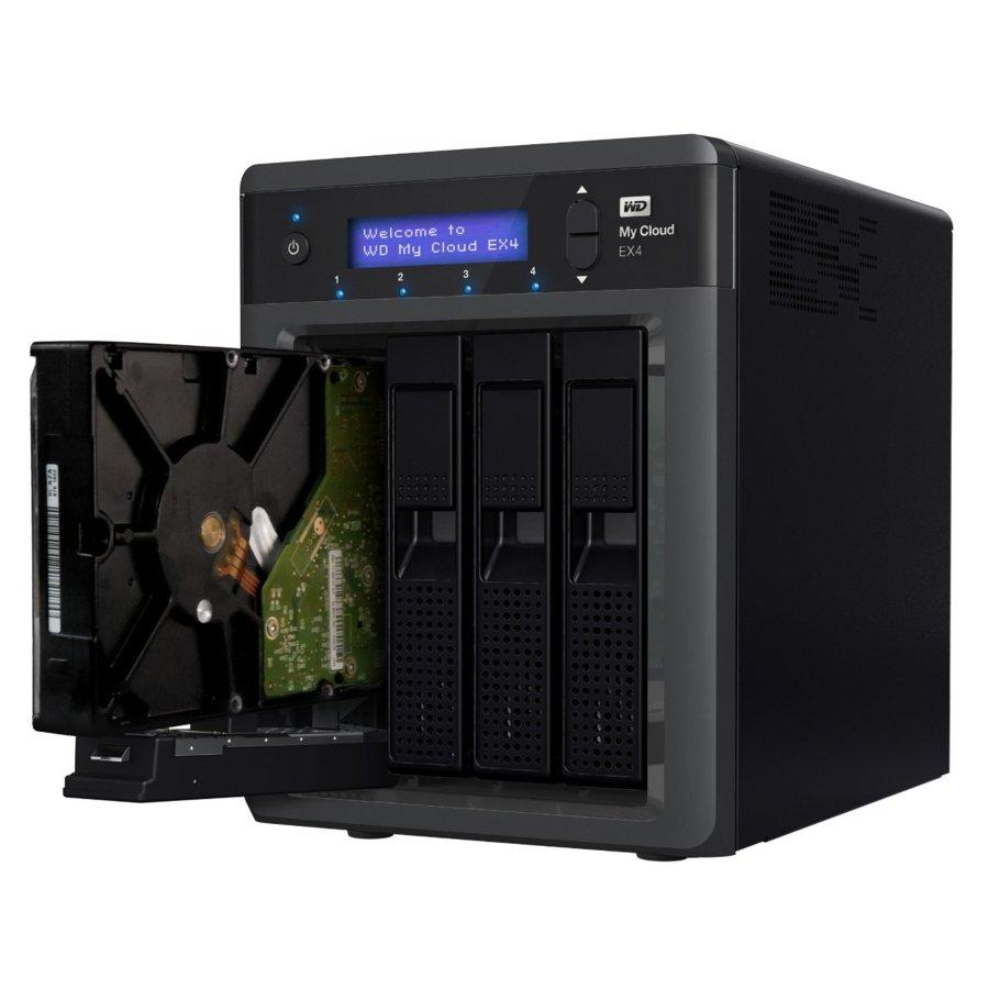 NAS Cloud - WD My Cloud EX4, 8Tb, 4 bahías, 3,5 pulgadas, Gigabit Ethernet, USB 3.0, color negro