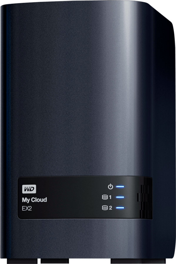 NAS Cloud - WD My Cloud EX2, 0Tb, 2 bahías, 3,5 pulgadas, Gigabit Ethernet, USB 3.0, color negro