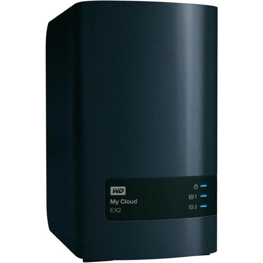 NAS Cloud - WD My Cloud EX2, 0Tb, 2 bahías, 3,5 pulgadas, Gigabit Ethernet, USB 3.0, color negro