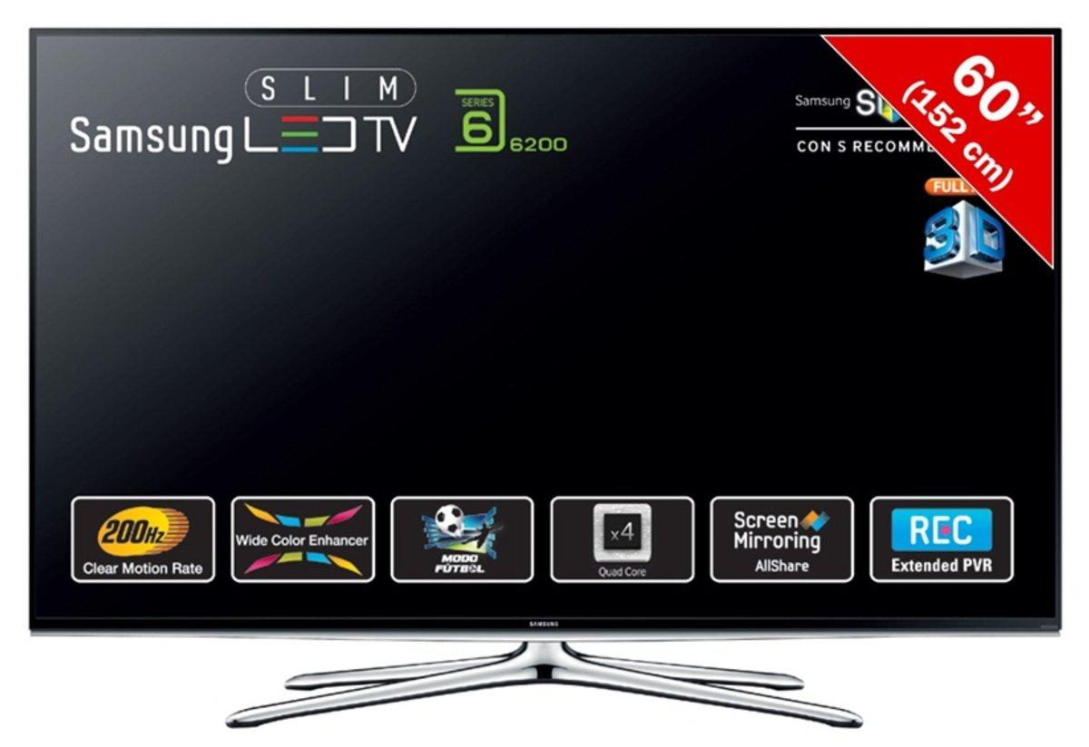TV LED 60" - Samsung 60H6200 Smart TV Quad Core, 3D, Modo Fútbol