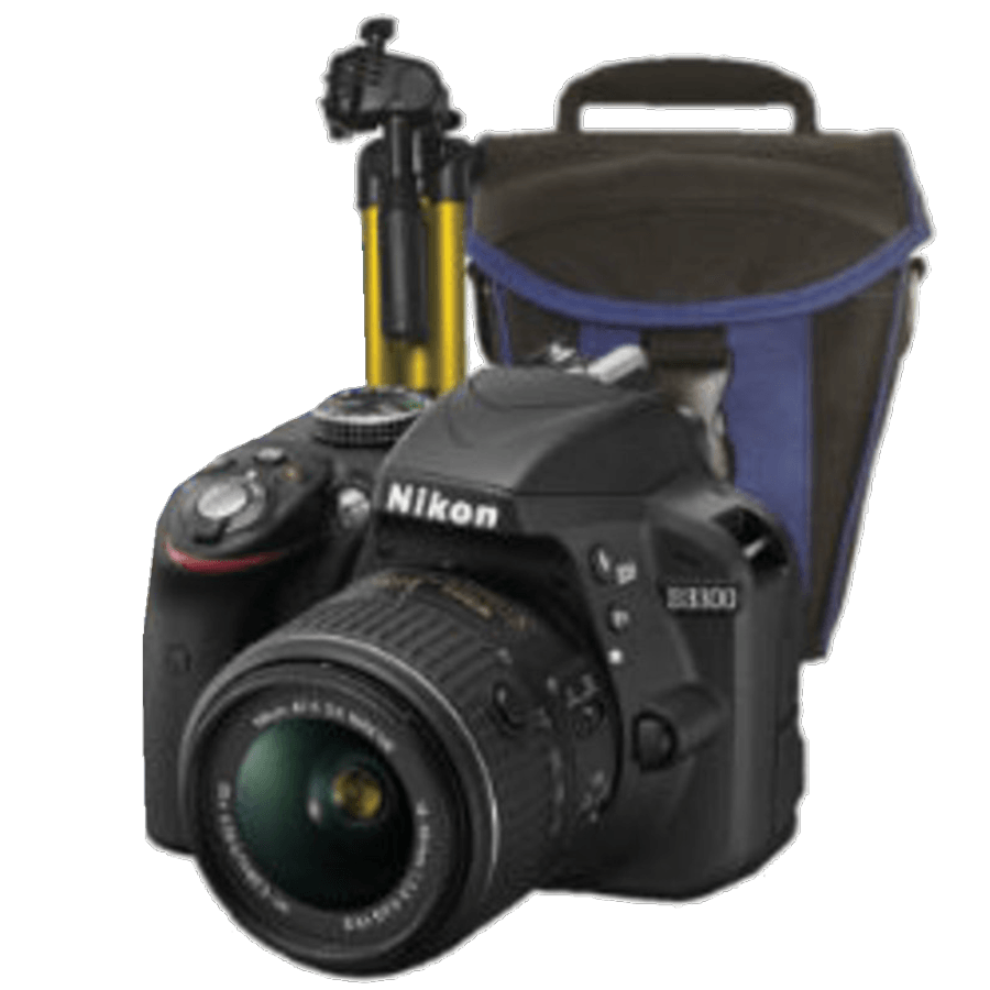 Cámara Réflex - Nikon D3300 + 18-55 VR II con estuche y trípode