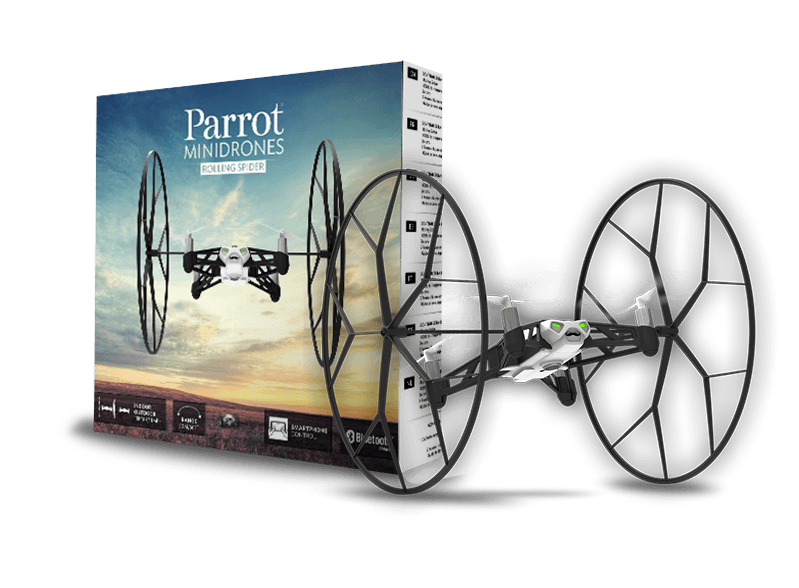 Mini Dron - Parrot Rolling Spider White, para aire y tierra, con cámara vertical