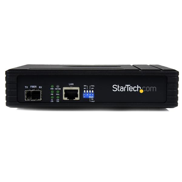 StarTech.com Conversor de Medios Gigabit RJ45 a Fibra Óptica SFP PoE PSE Alimentación por Ethernet