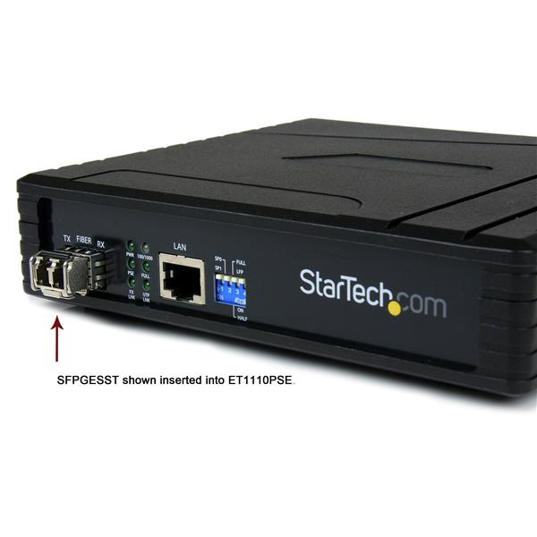 StarTech.com Conversor de Medios Gigabit RJ45 a Fibra Óptica SFP PoE PSE Alimentación por Ethernet