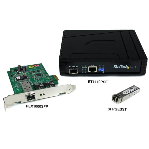 StarTech.com Conversor de Medios Gigabit RJ45 a Fibra Óptica SFP PoE PSE Alimentación por Ethernet