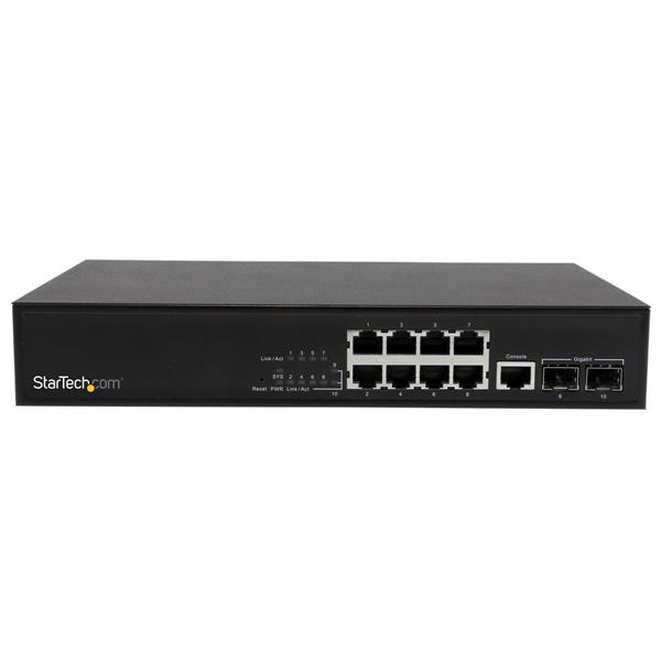 Switch Ethernet - StarTech.com IES101002SFP Switch Ethernet 10 Puertos L2 2 SFP Abiertas Conmutador