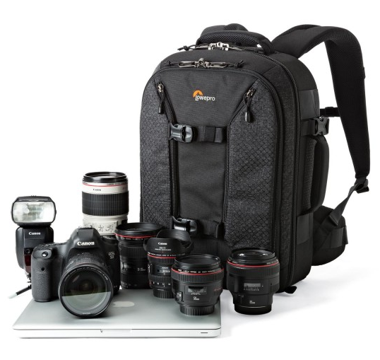 Mochila para cámara - Lowepro Pro Runner BP 350 AW II, Para DSLR con lente acoplada, Negro