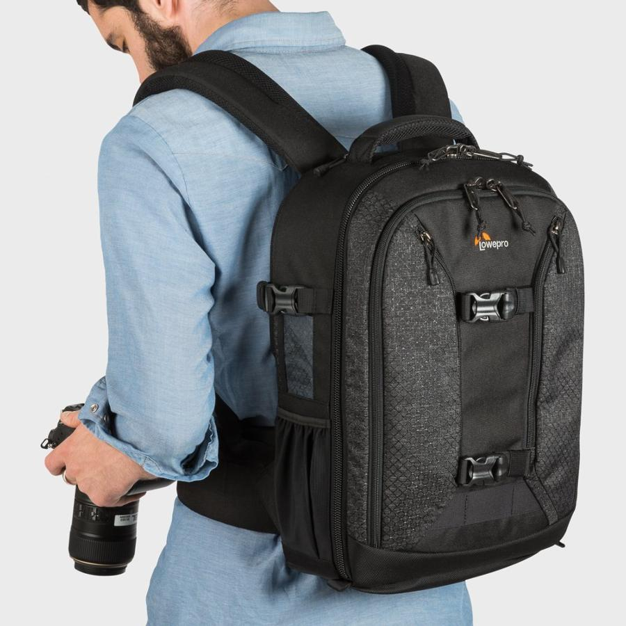 Mochila para cámara - Lowepro Pro Runner BP 350 AW II, Para DSLR con lente acoplada, Negro