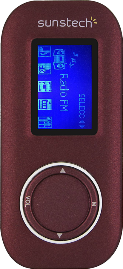 Reproductor MP3 - Sunstech Fauno, 8GB, Pantalla 1.1", Wma, Wav, Rojo