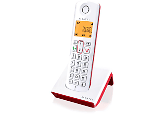 Alcatel S250 Teléfono DECT Identificador de llamadas Rojo, Color blanco