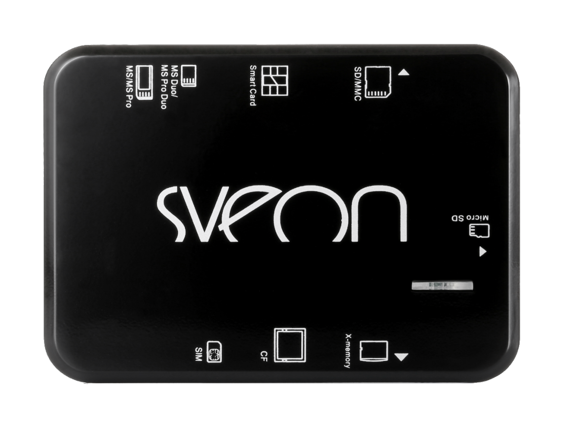 Lector de tarjetas - Sveon SCT016M, DNIe, SIM, SD, USB, Negro