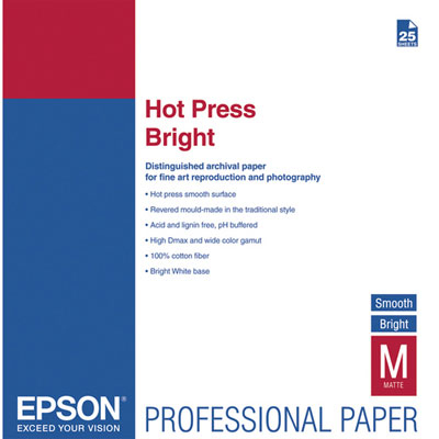 EPSON Epson Hot Press Bright, DIN A2, 25 hojas