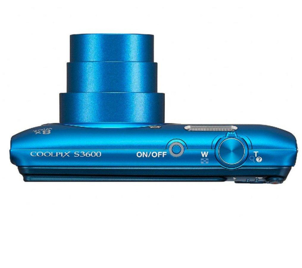 Cámara - Nikon Coolpix S3600 Azul + estuche, 20.1 Mp, HD