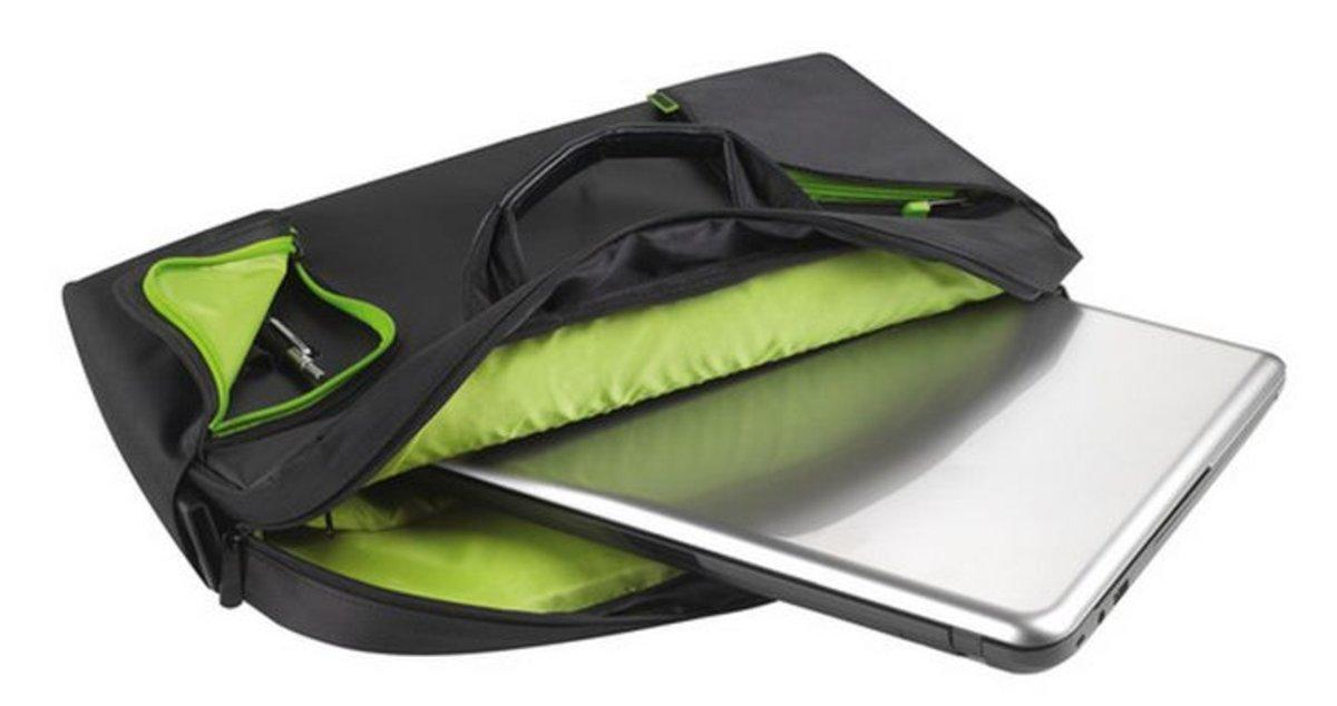 Maletín para portátil - Toshiba Corace, Negro Y Verde, Compartimento Acolchado
