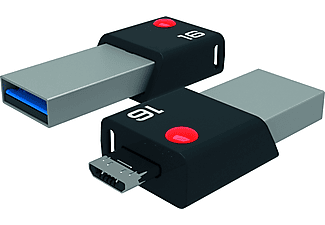 Emtec Mobile & Go 16GB 16GB USB 3.0/Micro-USB Negro, Plata unidad flash USB