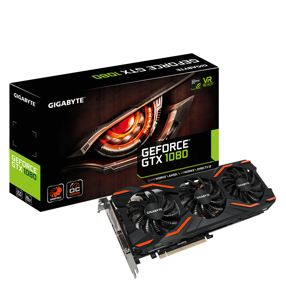 GIGABYTE Gigabyte GV-N1080WF3OC-8GD GeForce GTX 1080 8GB GDDR5X tarjeta gráfica