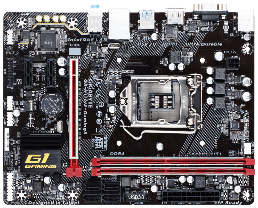 GIGABYTE Gigabyte GA-H110M-Gaming 3 Intel H110 LGA1151 Micro ATX