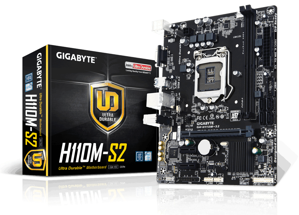 Placa Base - Gigabyte GA-H110M-S2 Intel H110 LGA 1151 (Socket H4) Micro ATX 
