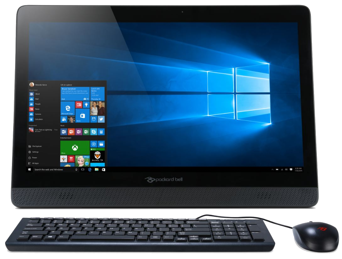 All in One - Packard bell oTS3480, 19.5" HD+, E1-6010, 4GB RAM, 500GB HDD, W10