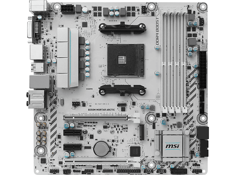 MSI B350M MORTAR ARCTIC AMD B350 Socket AM4 Micro ATX placa base