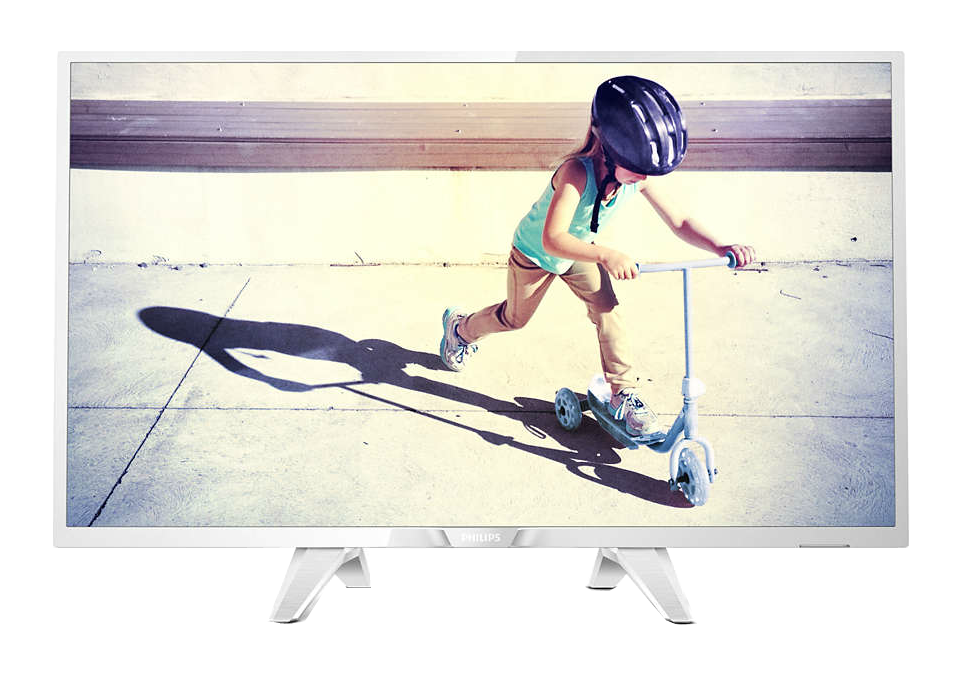TV LED 32" - Philips 32PHT4032/12, HD, USB, HDMI, TDT2, Ultrafino,  Blanco