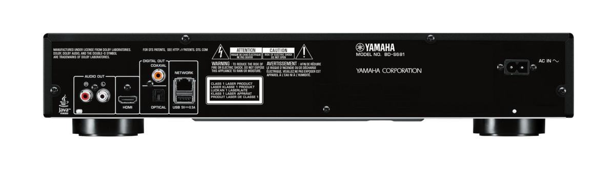 Reproductor Blu-ray - Yamaha BD-S681, Wi-Fi, 3D, 4K, HDMI, Negro