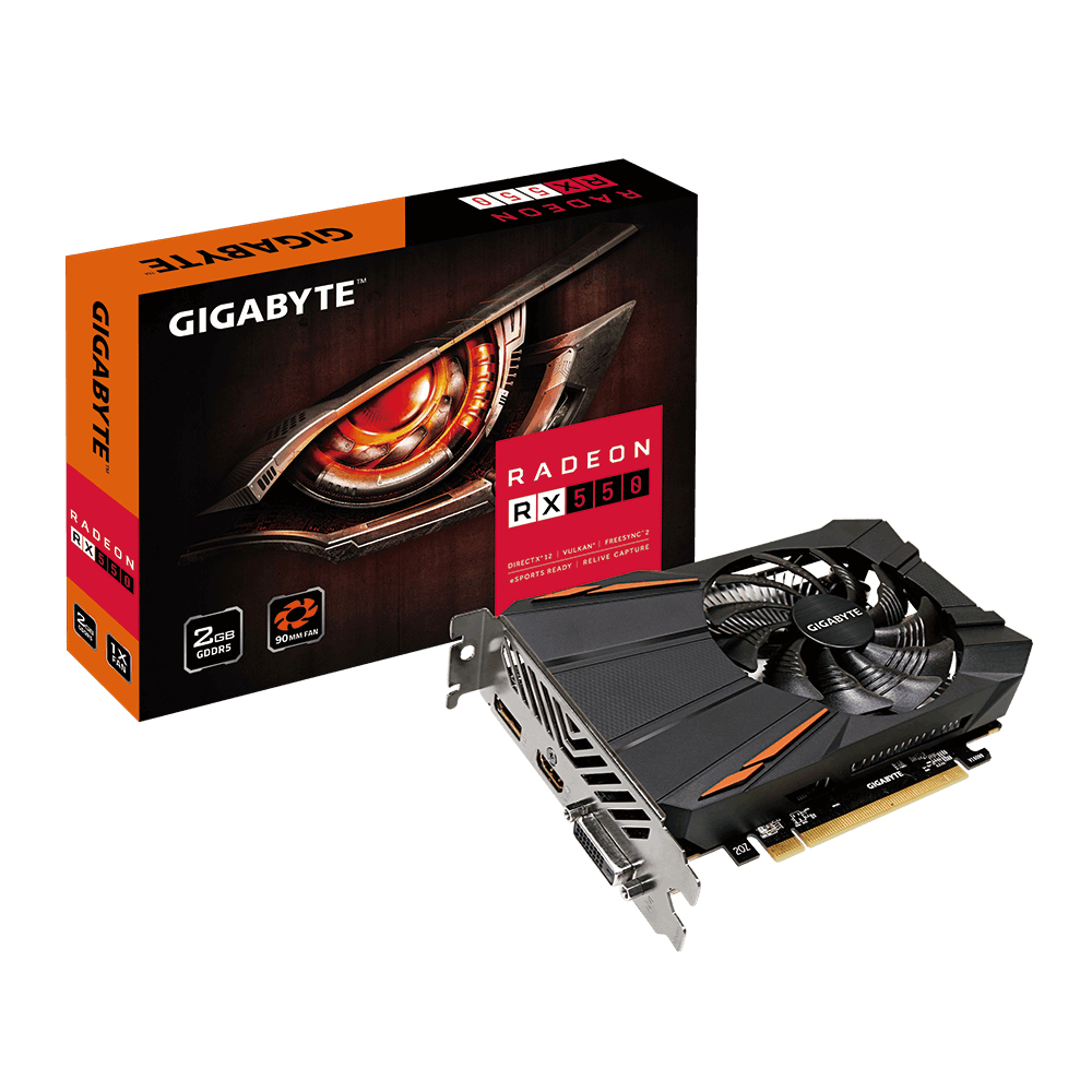 Tarjeta gráfica - Gigabyte GV-RX550D5-2GD, Radeon RX 550, 2GB, GDDR5