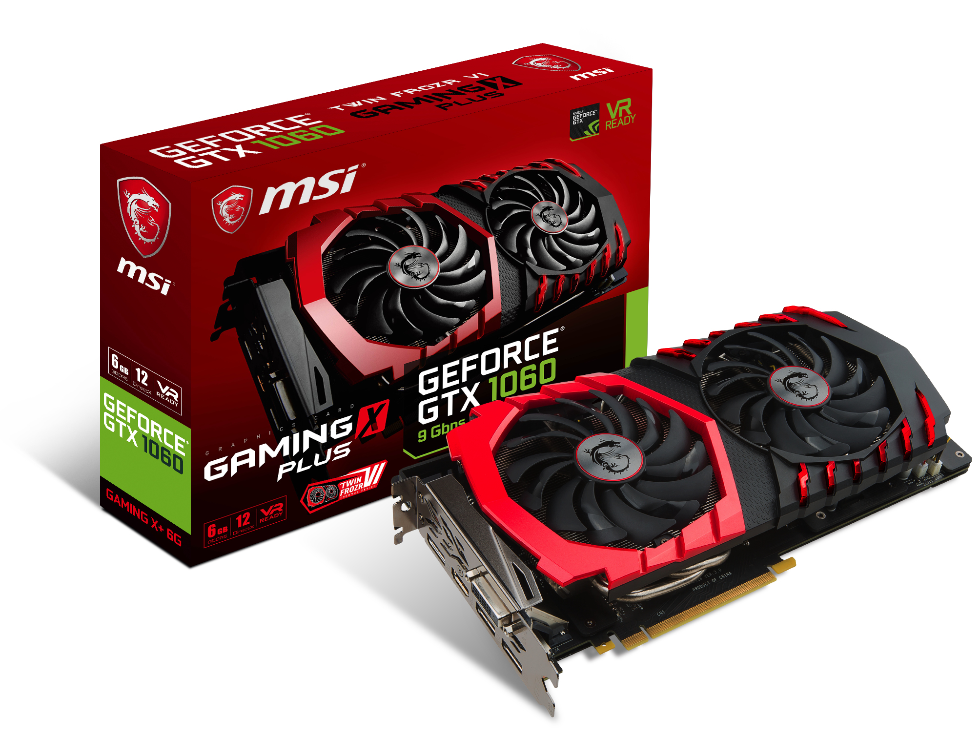 Tarjeta Gráfica - MSI GeForce GTX 1060 Gaming X+ 6GB GDDR5