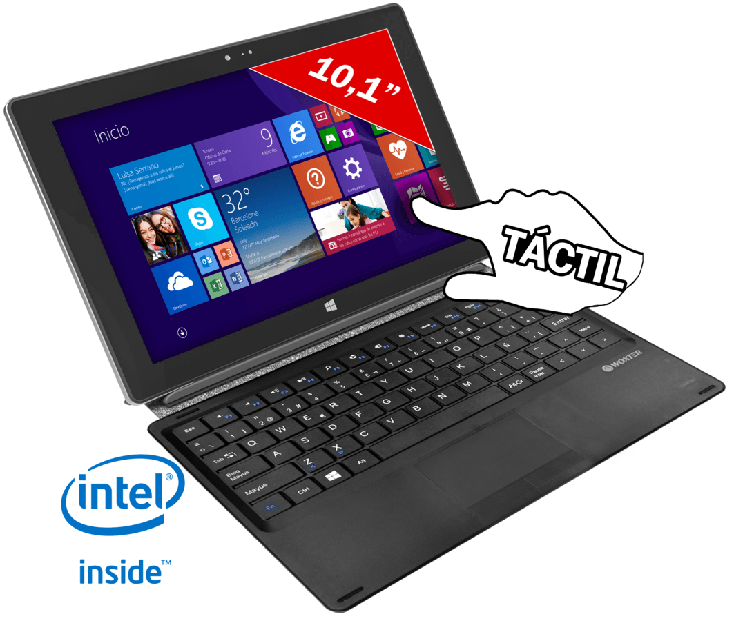 Tablet - Woxter Wintab 100 de 32GB con Office, Intel Atom+Teclado y Funda