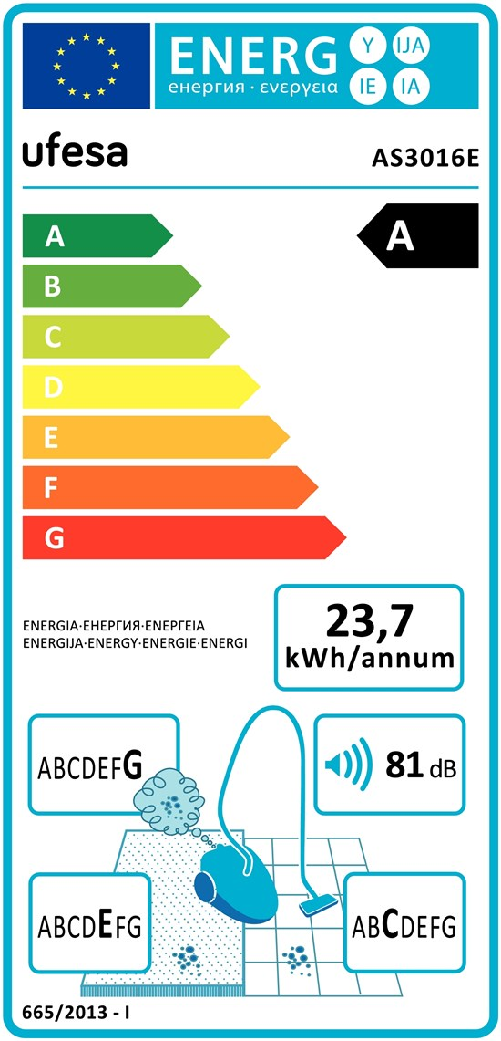 Ufesa AS3016E Aspiradora de tambor 2L 700W A Negro, Azul, Gris aspiradora
