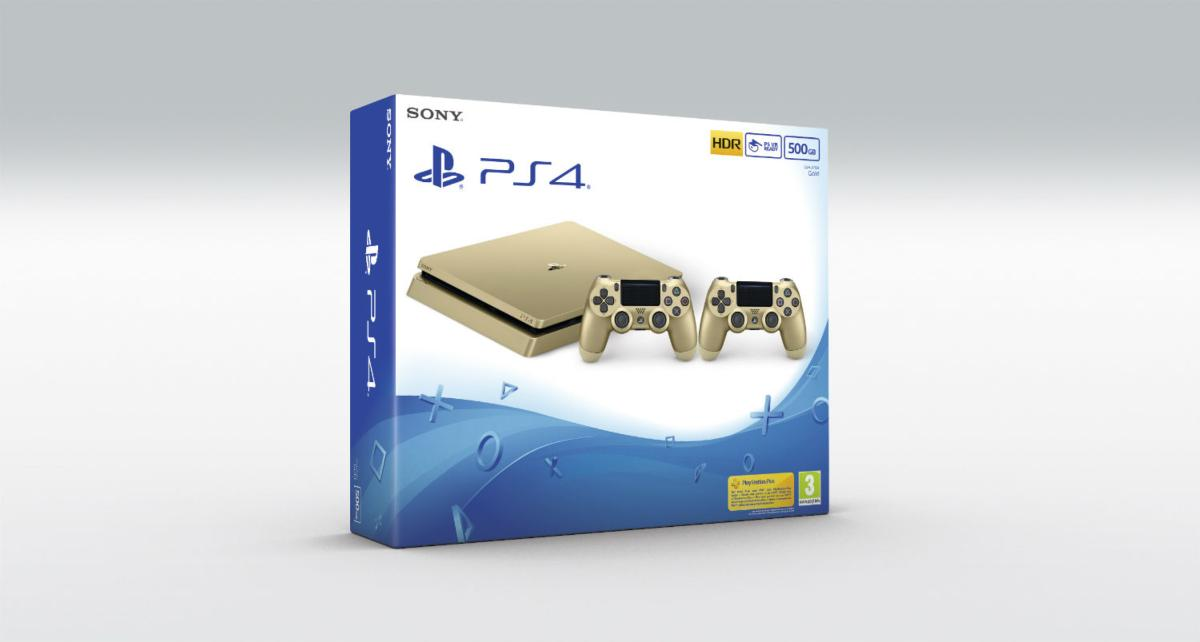 Consola - Sony - PS4 Slim Oro, 500Gb, 2 DualShock 4 Oro
